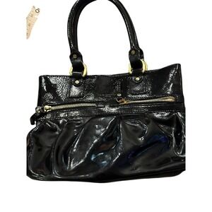 Nannini Italian Black Patent Leather Made In Italy Vintage Shoulder Bag Y2K